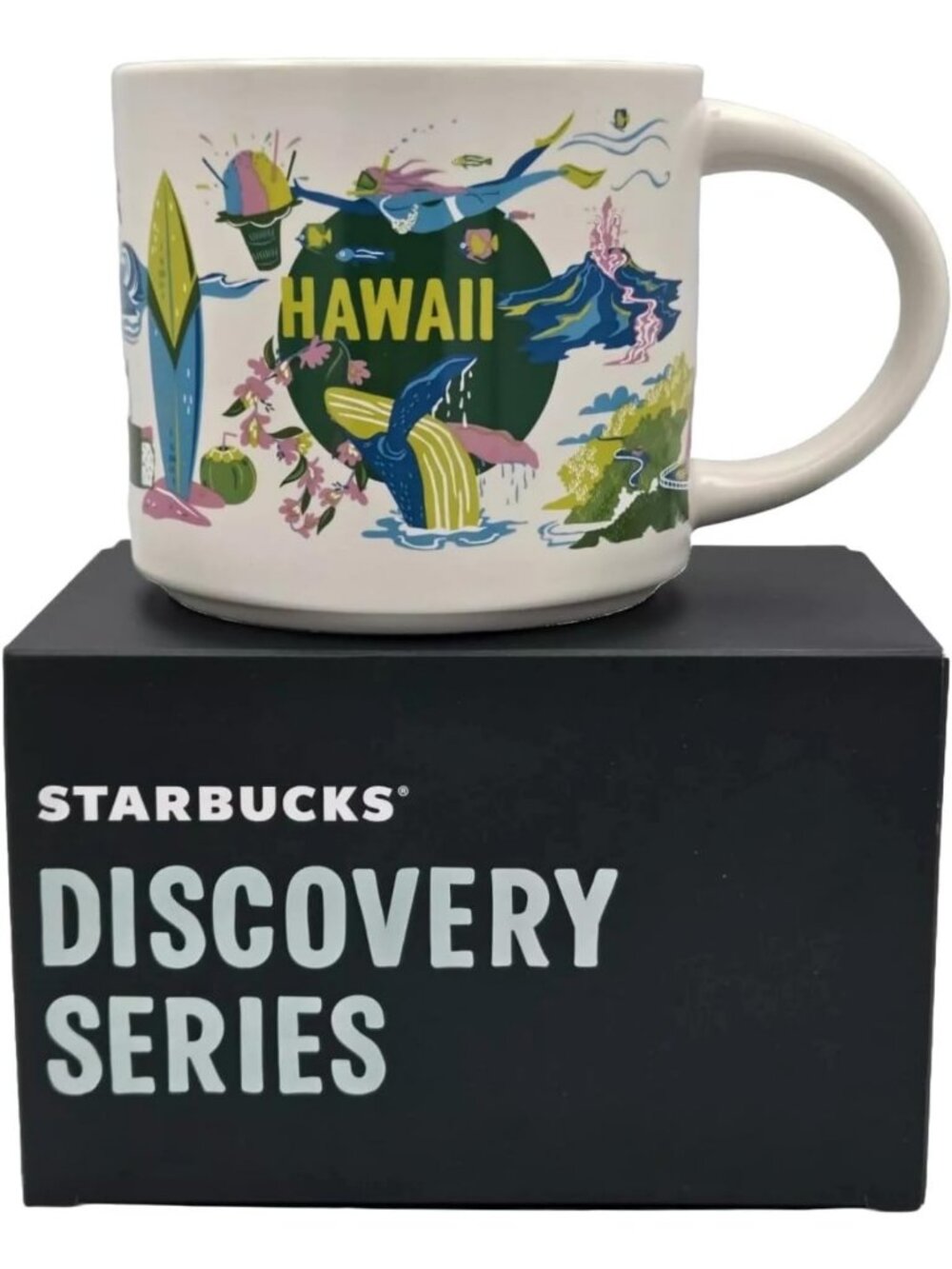 Hawaii Discovery Series Ceramic Coffee Mug - 14 oz Tall Coffee Cup, Travel
